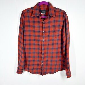 Marmot Red & Blue Plaid Long Sleeve Button Up Small